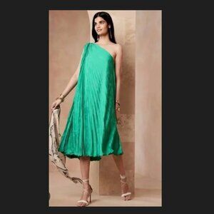 Pleated One-Shoulder Dress